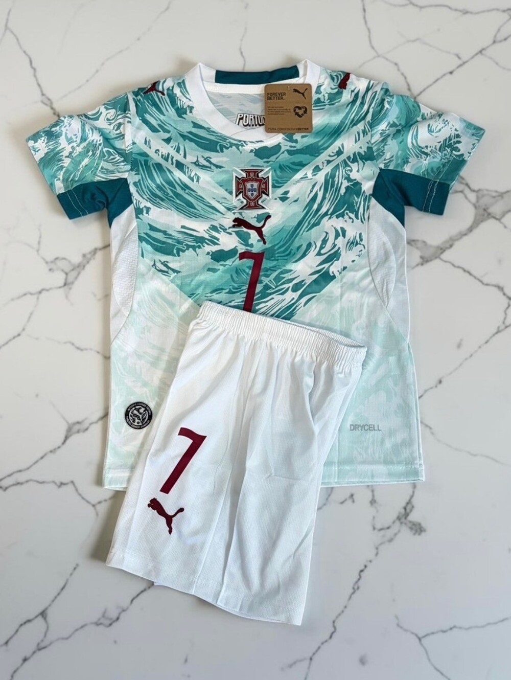 Ronaldo Portugal 2026 Away Kids Soccer Kit Jersey Shorts CR7 #7 - Picture 2 of 2